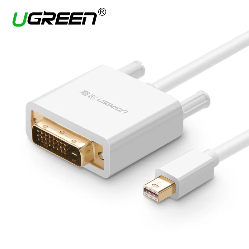 

Ugreen Thunderbolt 1/2 Mini Displayport Mini DP to DVI D 24+1 Cable Converter for MacBook Pro AiMini TV Laptop Projector Adapter