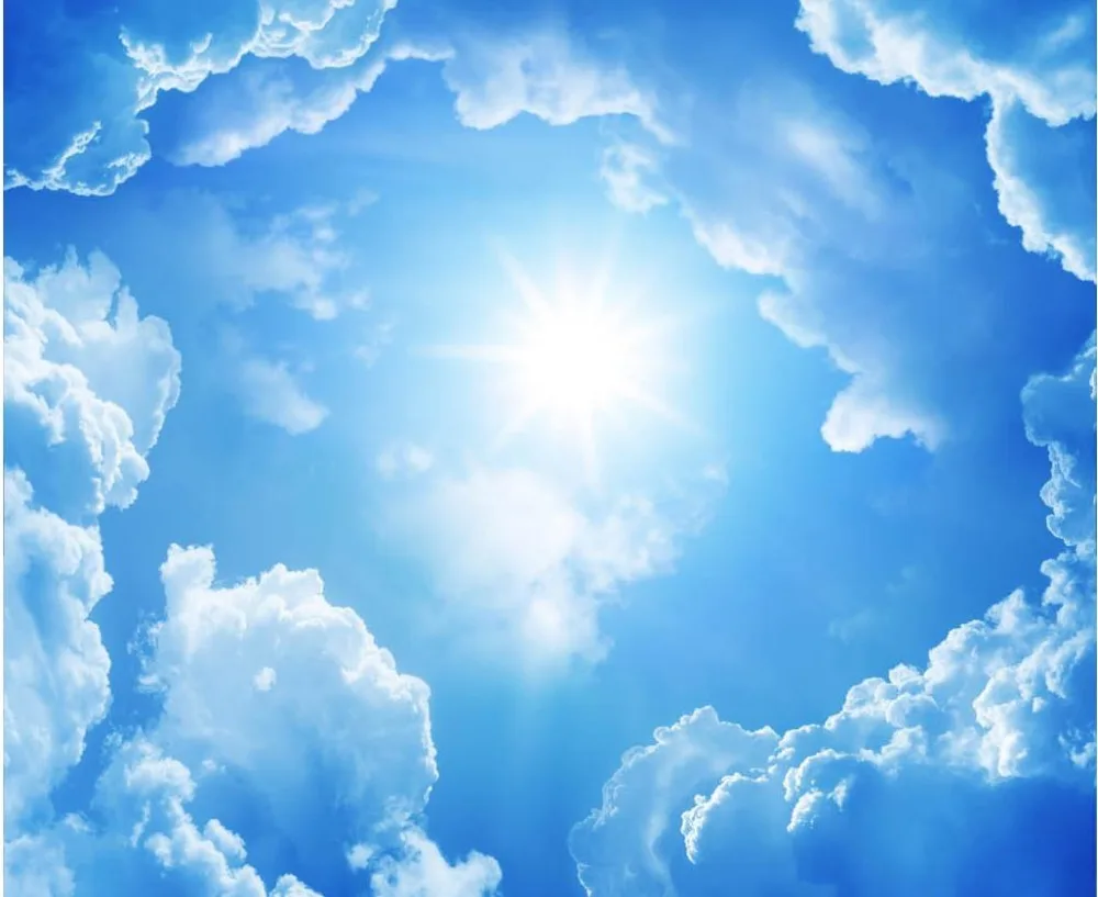 Cielo azul salón techo mural 3d habitación papel pintado paisaje techos