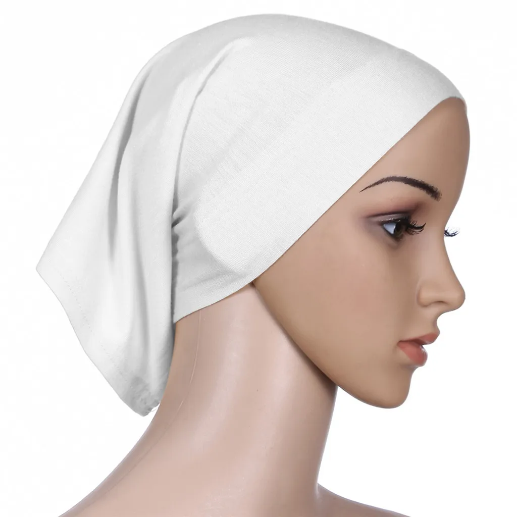 Простой мусульманский головной платок внутренние шапочки под хиджаб обертывания женский исламский шарф ниндзя Рамадан стрейч хлопковый бант шапки