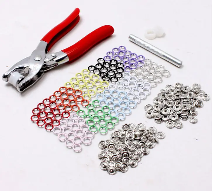 Mixed colors 9.5 MM hollow color buckle metal snap button with five claws Snaps buttons 150 Sets