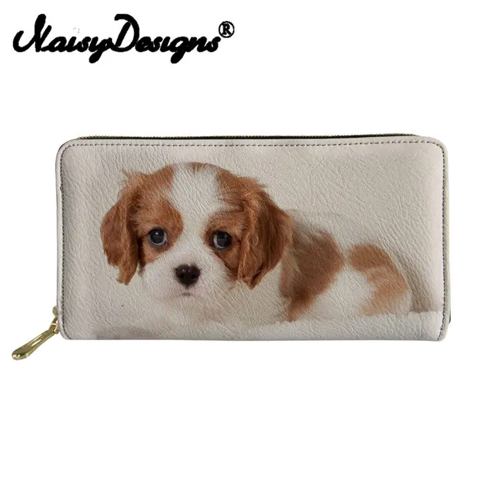 LMF5142Z21 Бесшумный дизайн Charles Spaniel с животным принтом женский клатч кошелек Повседневный большой женский кошелек на заказ ID держатель для карт кожаный Органайзер - Цвет: LMF5142Z21
