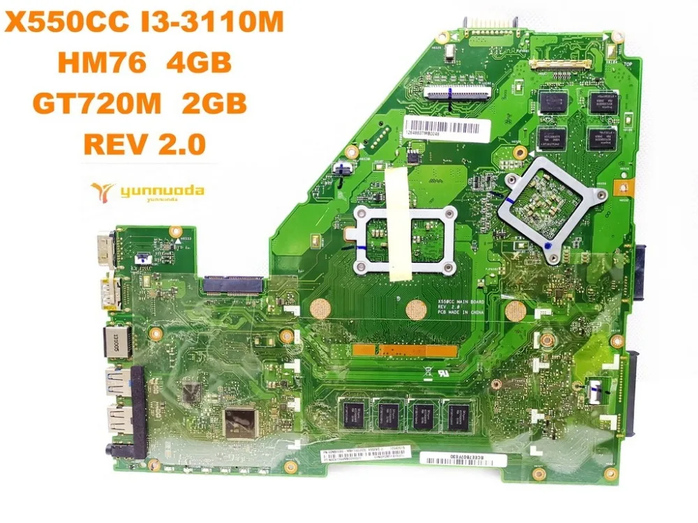 Оригинальная материнская плата для ноутбука ASUS X550CC I3-3110M HM76 4GB GT720M 2GB REV 2,0 протестированная хорошая