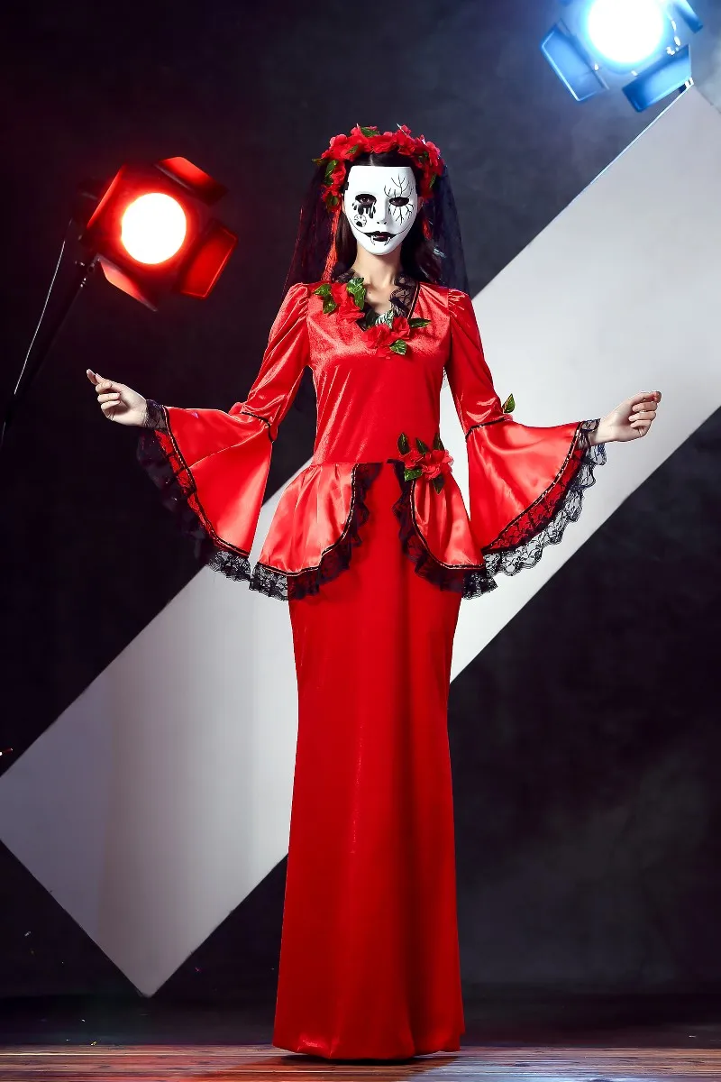 hot sexy halloween vampire cosplay costumes sets red dress ghost bride costume for adult women scary - Scary Vampire Halloween Costumes hot sexy halloween vampire cosplay costumes sets red dress ghost bride costume for adult women scary - Scary Vampire Halloween Costumes
