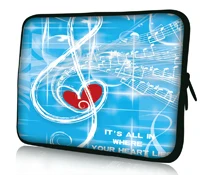 

Free shipping Music heart 15" 15.5" 15.6" Laptop Bag Carry Case Cover Pouch For Acer HP Dell ASUS Toshiba