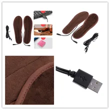 USB Электрический питание плюшевые мех отопление стельки зима согревают ноги обувь стелька 3 размера