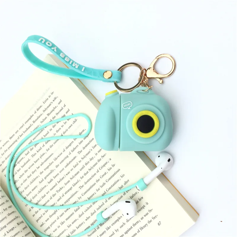 Bluetooth Wireless Shockproof Shell For Earphone Airpod Case Cartoon Silicone Box For Apple Airpods Protective Cover Key Ring (11)