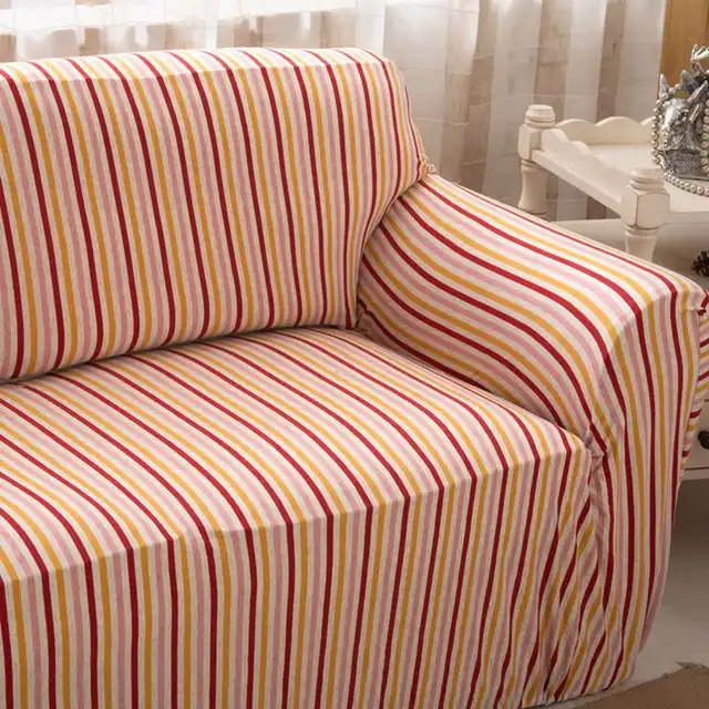 Light pink cotton knitted sofa cover single double three four seat sofa