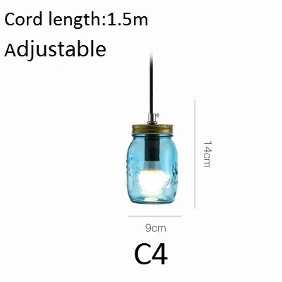 LukLoy цветная стеклянная бутылочка подвесной светильник s светодиодный кухонный светильник светодиодный светильник прикроватная подвесная потолочная лампа лампы Лофт светильник ing светильники - Цвет корпуса: C4