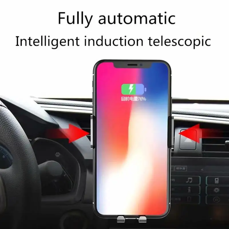 A3 Qi автомобиля Беспроводной Зарядное устройство Алюминий сплав гравитационная Автоматическая Сенсор интеллигентая (ый) быстро