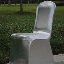 Блестящий серебряный спандекс Чехол для стула для свадебного украшения/крышка стула стул для свадебного банкета/эластичная лайкра крышка стула