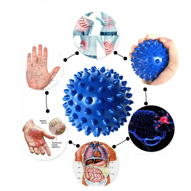 4 color PVC hand massage ball PVC soles hedgehog Sensory training grip the ball Portable physiotherapy ball Catch the ball