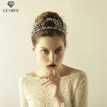

CC Tiaras And Crowns Hairbands Headband Rhinestones Beads Flower Bridal Luxury Wedding Hair Accessories Handmade Jewelry O871
