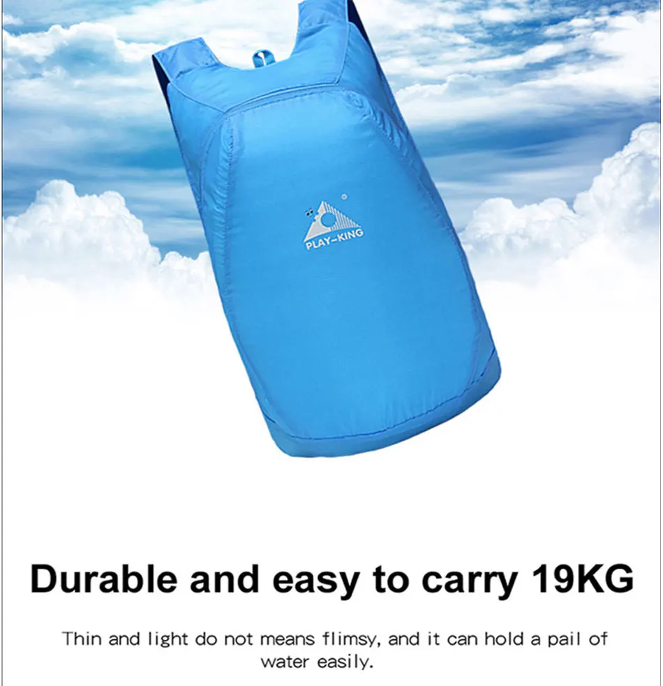 Складной рюкзак 20L Сверхлегкий Водонепроницаемый дорожный складной большой емкости легкий рюкзак для хранения спорта на открытом воздухе сумки KSL3219M