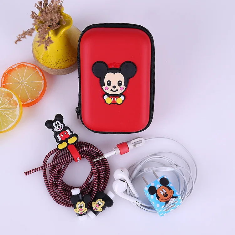 2 Новые Мультяшные наушники чехол протектор для наушников для iphone 5 6 7 8 USB кабель для передачи данных Стикеры для намотки спиральный usb-шнур с зарядным устройством для iphone - Цвет: 2