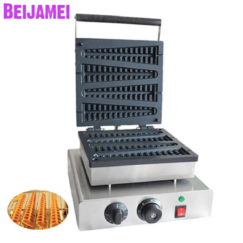 

BEIJAMEI 110v 220v Christmas tree waffle stick maker commercial Non-stick electric tree lolly waffle making machine