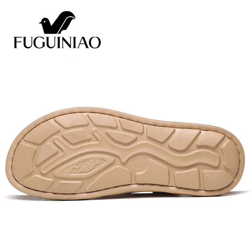 Masculino Hombre Sapato Masculina Playa Black brown Sandalia Casual Gladiador Cuero Auténtico Verano Zapatos Moda Zapatillas Hombres Sandalias OzqE1