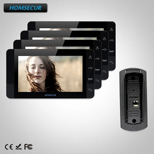 

HOMSECUR 7" Wired Video Door Entry Security Intercom+Touch Button Monitor TC041 + TM703-B
