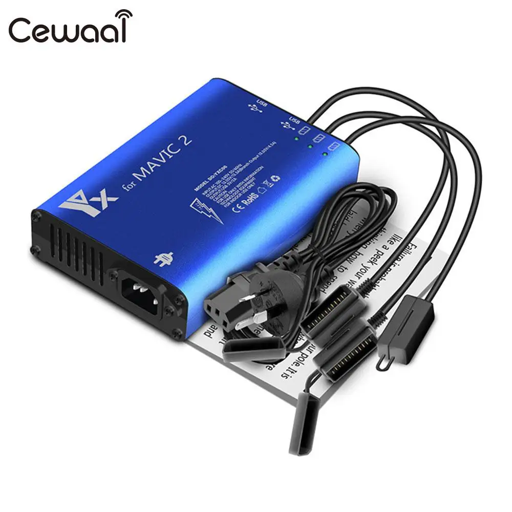 

Cewaal Multi Interfaces Charger Drone Balance Charging Batteries Efficient 5 in 1 Batteries Charger for DJI Mavic 2 Pro/Zoom