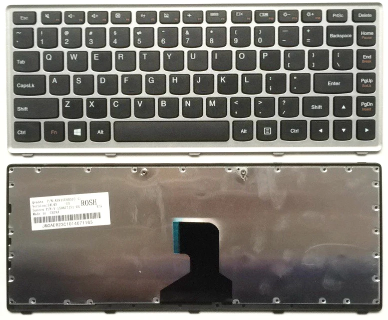 US silver New English Replace laptop keyboard For Lenovo Z400 Z400A P400 Z410 Z400T Z400P