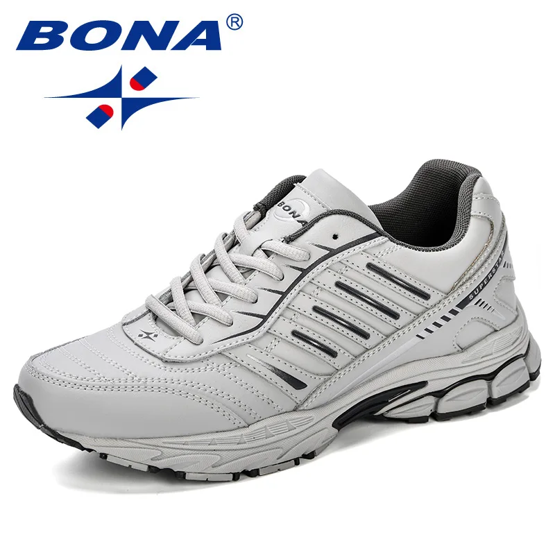 Ceny BONA buty do biegania męskie trampki skórzane z mikrofibry buty sportowe dla mężczyzn wygodne projektant na zewnątrz mężczyzna dorosłych buty sportowe