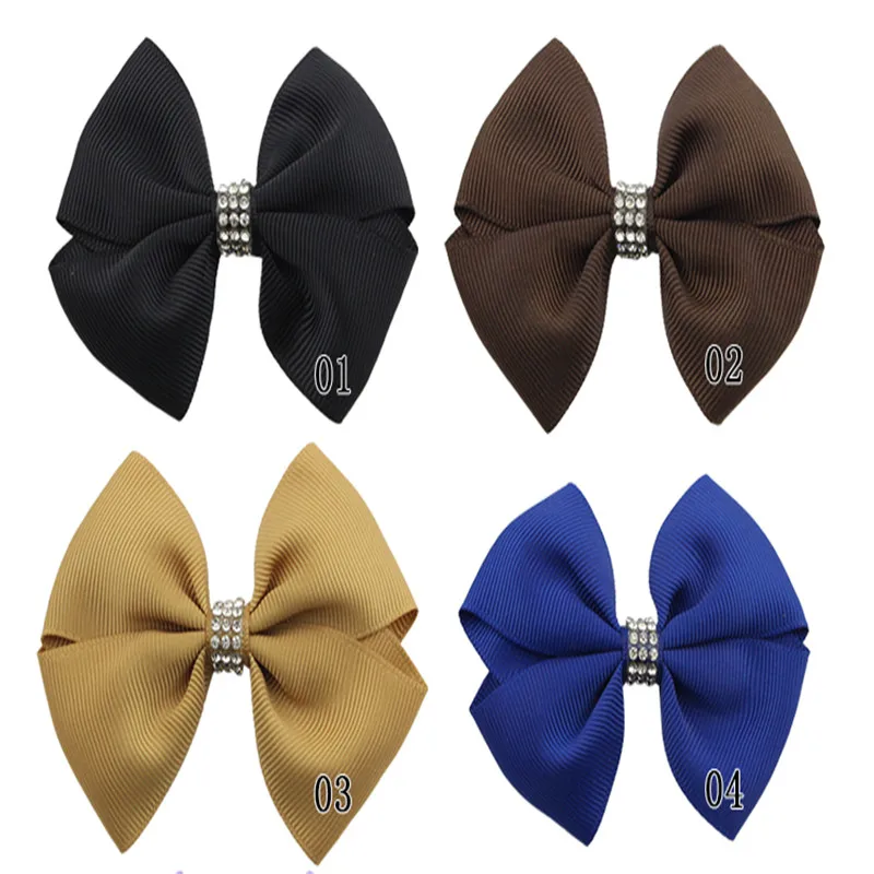 20Pcslot 3.6 Inch Colourful kids Boutique Ribbon Bows With Clip Hair Accessories For Baby Girls Children Hair Pins Hair Clip  (6)