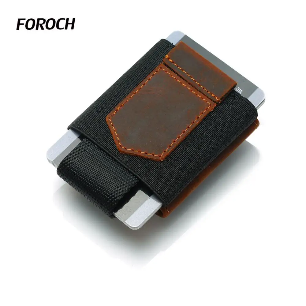 FOROCH кожаный мини-держатель для карт с карманом для мужчин, маленький Тонкий минималистичный кошелек, тонкий бизнес-держатель для карт, чехол для женщин 645