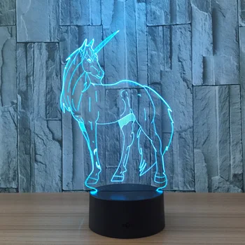 

Unicorn 7 Color Changing Night Light Collectible Charizard 3d Led Table Desk Lamp Cartoon Figure Children's Bedside Lampen Lamp