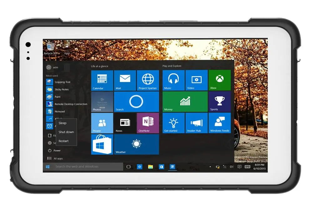 Китайский портативный терминал 8 &quotпромышленный Прочный планшет Windows 10 Домашняя