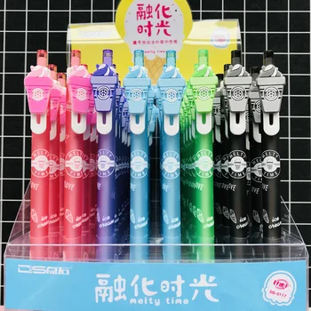 

2pcs/lot Cute Colorful Ice Cream Gel Pen Rollerball Pen School Office Supply Student Stationery 0.5mm Black Ink