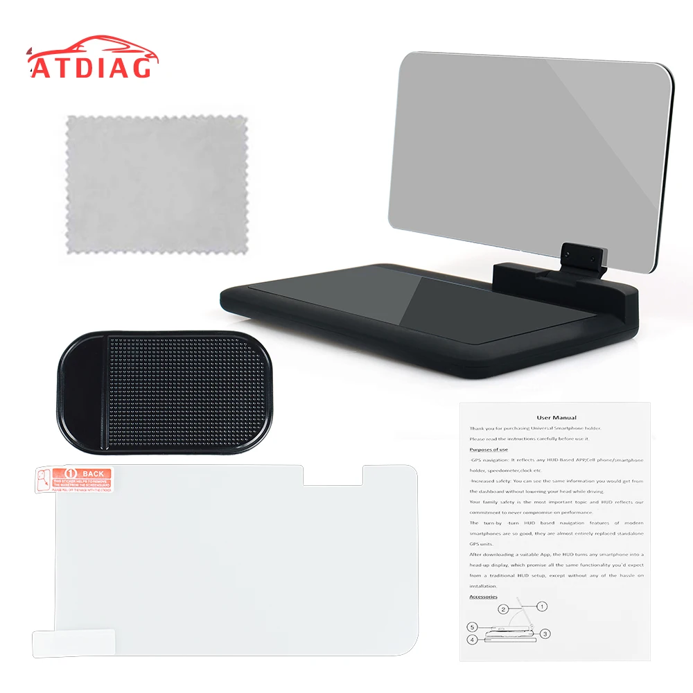 Smartphone Projector HUD Head Up Display Holder Car GPS Navigator Car Mount Stand Phone Holder H6