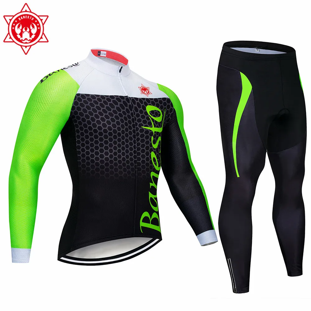 

Banesto Cycing Jersey long sleeves bib pants ropa2018 ciclismo bike bicycle cycling clothing MTB riding sports suit jersey