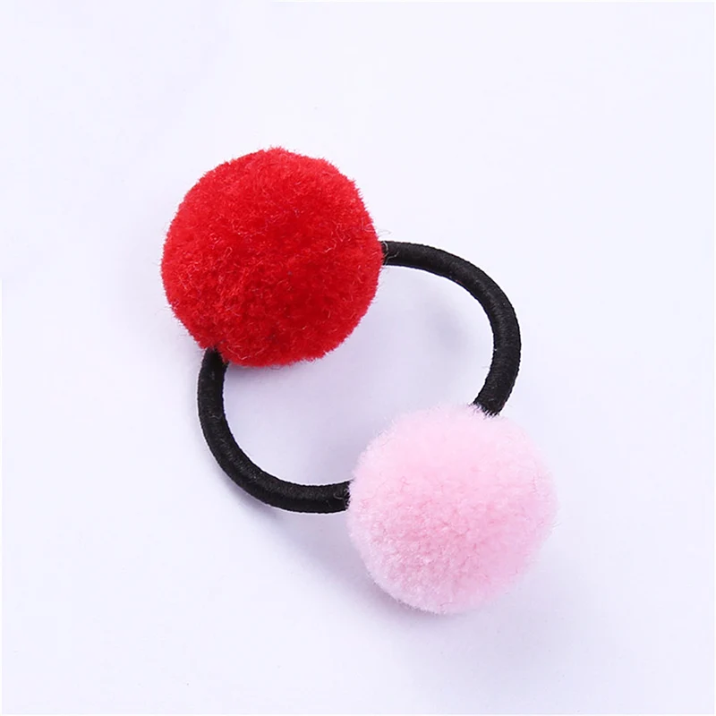 2019 New Arrival Unique 1PC Hair Rope 10 Colors Double Pom Double Pom Girls Exquesite Graceful Hair Accessories Gifts