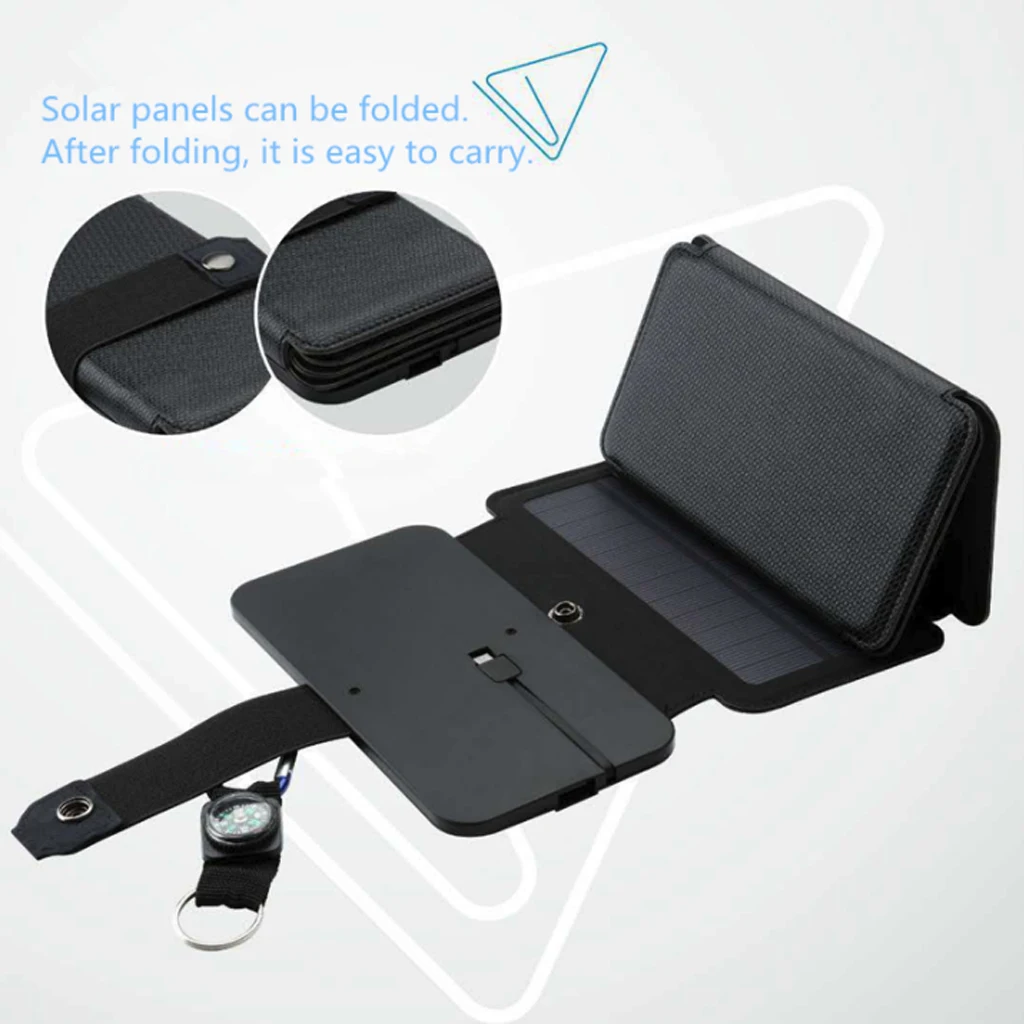 SunPower folding 10W Solar Cells Charger 5V 2.1A USB Output Devices Portable Solar Panels for Smartphones Used in outdoor