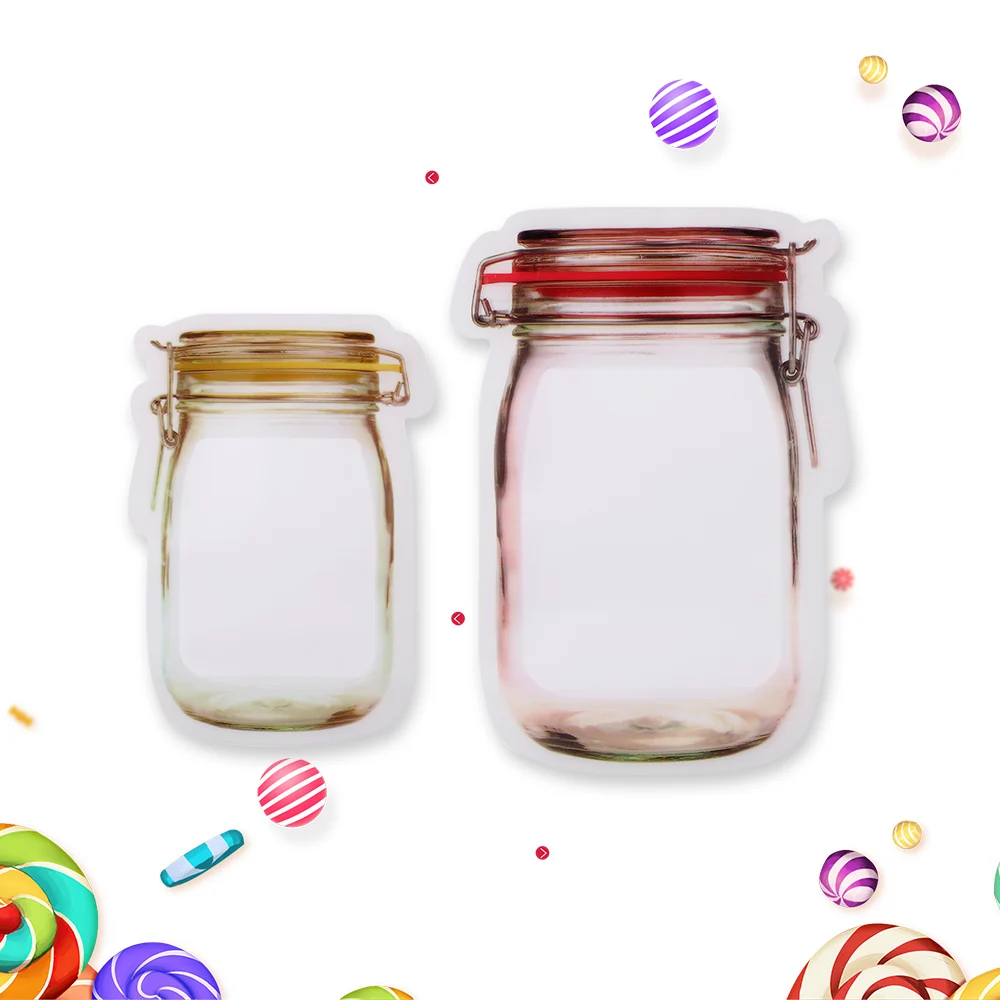 1/5 шт Mason Jar Zipper Pouch многоразовый пакет для хранения закусок герметичный мешок еды