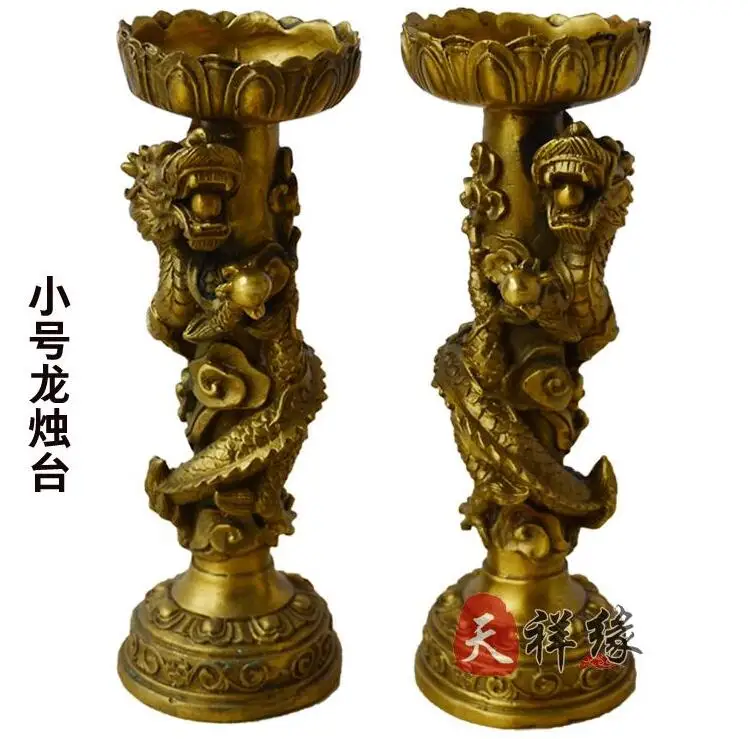 

A dragon candlestick furnishing articles wedding gift tortoise pure copper crane Taiwan wax
