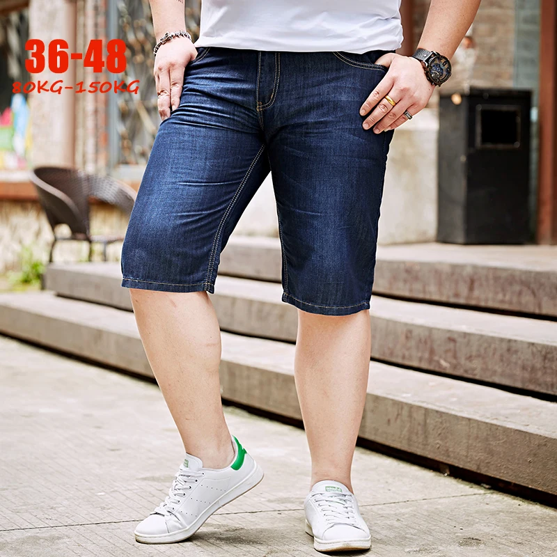 Size 36 48 big mens denim shorts knee 