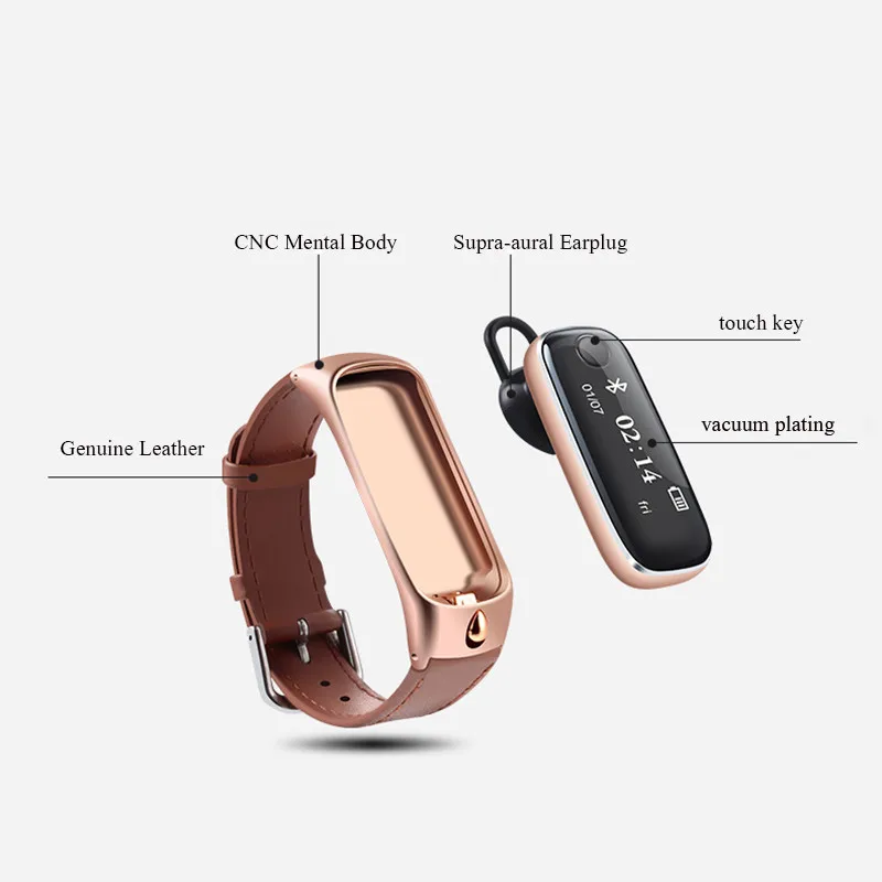 Eiison Smart Talkband Smart Bracelet Fitness Tracker Pedometer Touch Screen with