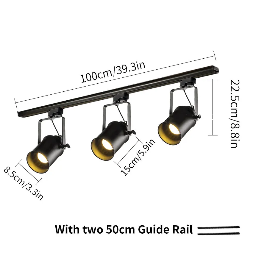 Светодиодный светильник для люстры, дорожка для магазина одежды, окна, выставочные комнаты, регулируемый выставочный Точечный светильник светодиодный потолочный рельсовый точечный подвесной светильник - Цвет корпуса: 3 Heads