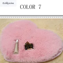 ; милые розовое сердце Форма ковер Нескользящие коврики лохматый коврики декор для Ванная комната Спальня Кухня Гостиная