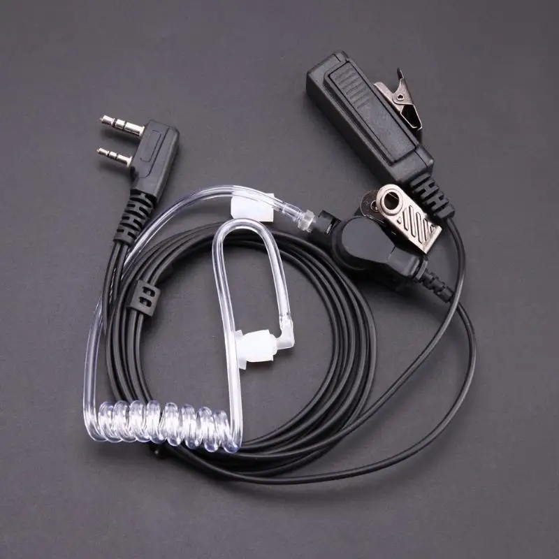 2 Pin Covert Акустическая трубка наушник гарнитура микрофон для Baofeng Kenwood UV-5R наушники-вкладыши для рации