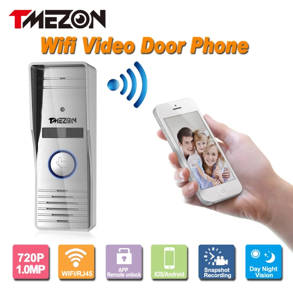 

Tmezon HD 720P 1.0MP Phone Control Wireless Wifi Smart Video Door Phone Intercom Outdoor Camera IP Doorphone Dooebell System