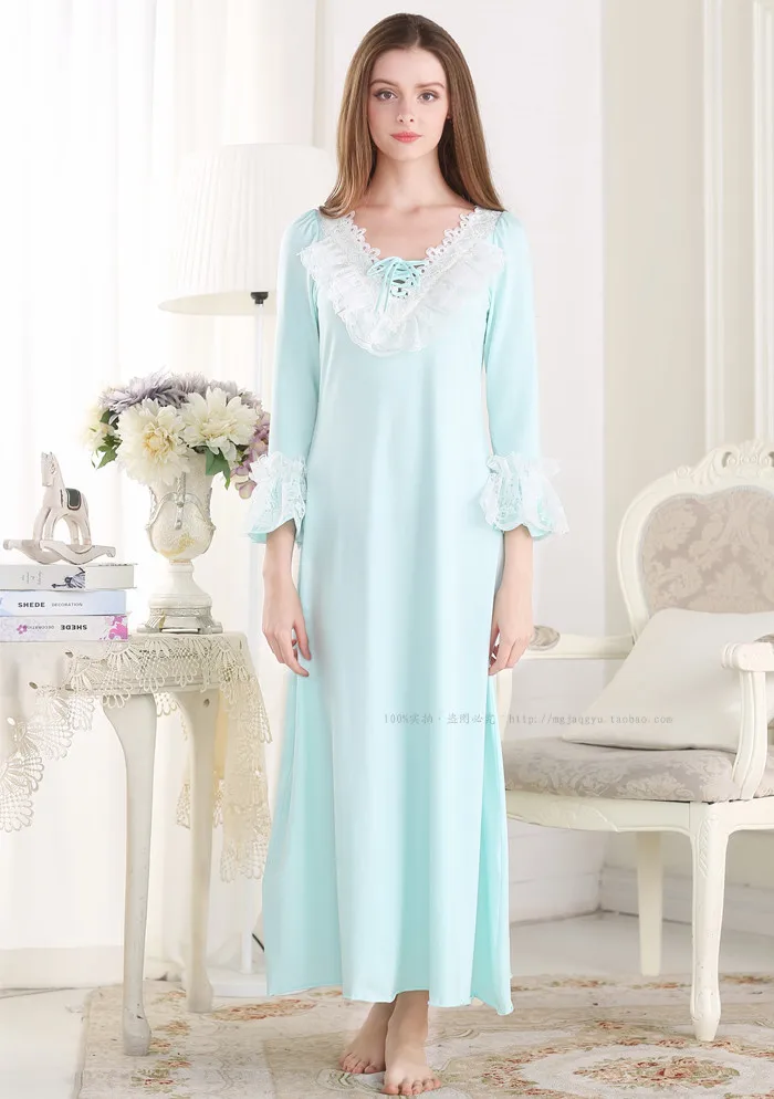 Бесплатная доставка новинка 2015 пижама ночная рубашка в стиле принцессы женская