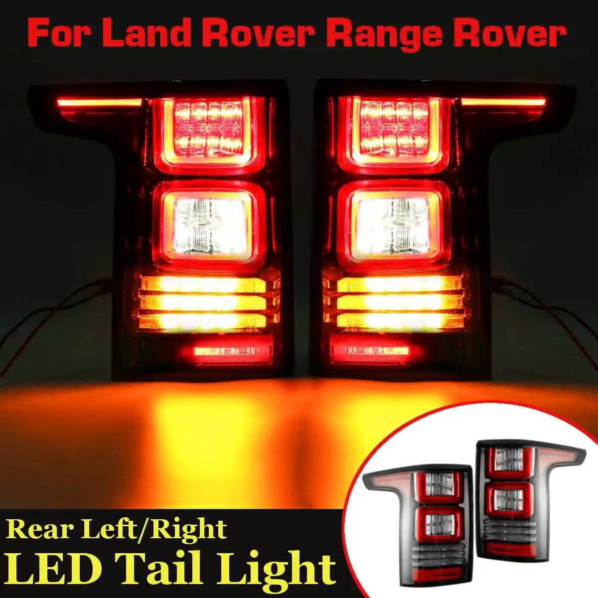 

1 Pair Tail Brake Stop Light Rear Tail Brake Lights Bumper Reflector Red Cover Style For LAND ROVER RANGE ROVER L405 2013-2017