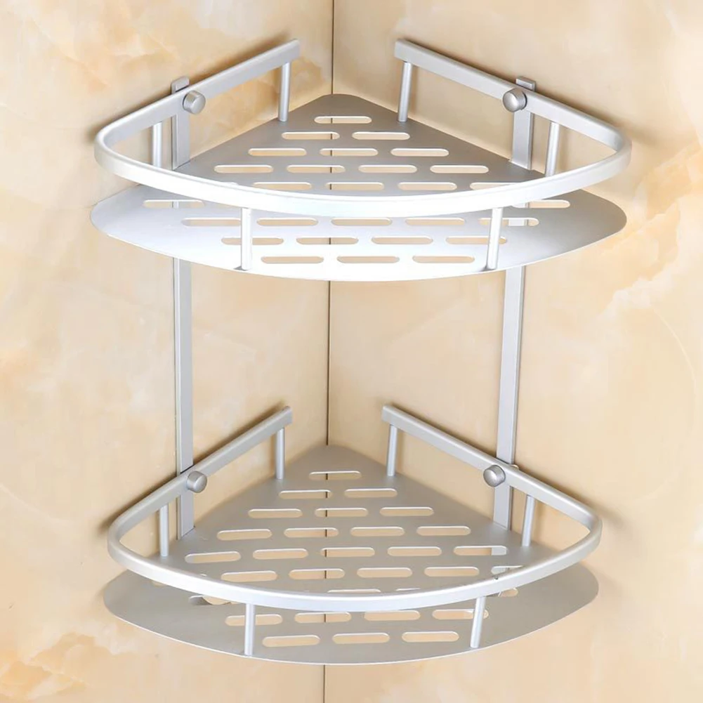 Двухслойный треугольный стеллаж для ванной комнаты угловой держатель для хранения Корзина Аксессуары для ванной комнаты кухонный Органайзер держатель для подвесного хранения