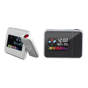 

Electric Desktop Clock Electronic Alarm LED Screen Display Data Time Temperature Humidity Calendar Desk Watch