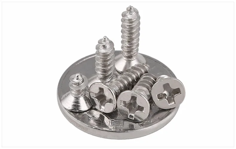Nickel Plated Countersunk Head Tapping Head Flat Head Tapping Screw Electronic Screw M1 M1.2 M1.4 M1.7 M2  1PCS 1000Pcs