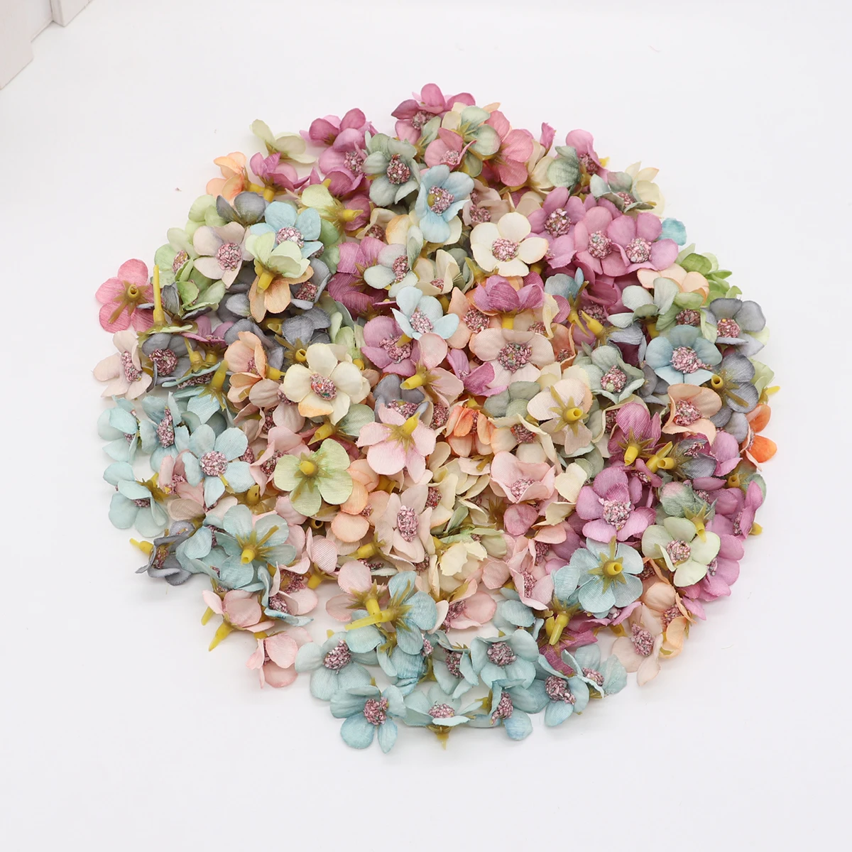 50 шт., 2 см, многоцветные Искусственные цветы с ромашками, мини шелковые цветы для венка, скрапбукинга, украшения для дома, свадьбы - Color: 12