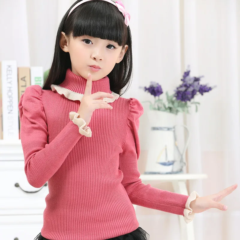 

New 2020 Autumn Winter Children Clothing Girls Sweater Kids Knitted Sweaters Cute Outerwear Baby Girl Pullovers 9 10 12 14 Years