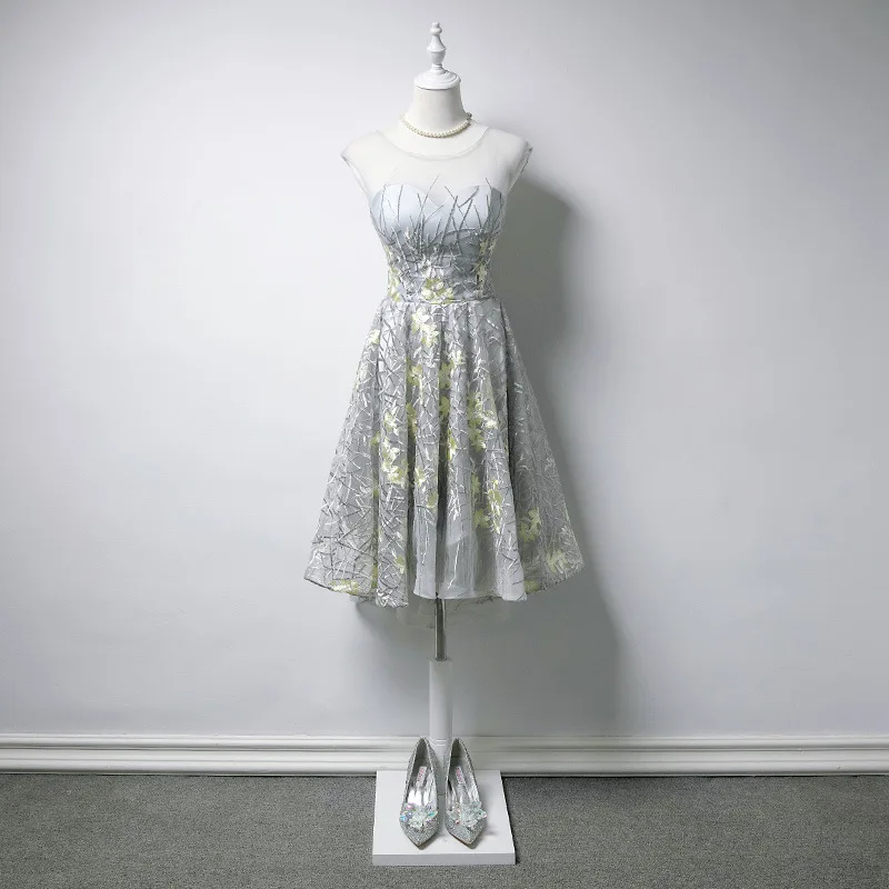 

High-Low Short Appliques Cocktail Graduation Homecoming Dresses Elegant Party Formal Dress 2019
