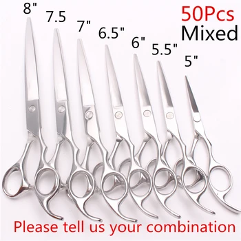 

50Pcs C1006 5" 5.5" 6" 6.5" 7" 7.5" 8" Japan Steel Hairdresser's Scissors Pets Hair Clippers Cutting Shears Barber Scissors DIY